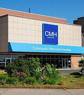 Community Memorial Hospital entrance with CMH sign