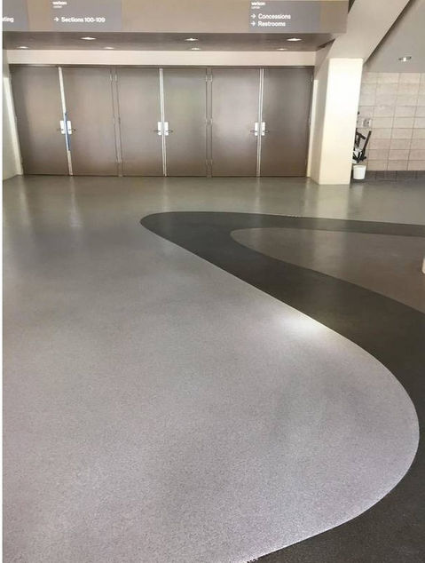 Polyaspartic Floor Coating in Auditorium 