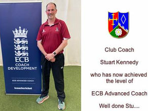 Congratulations to Stuart Kennedy – ECB Advanced Coach
