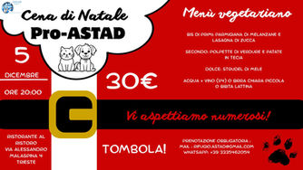 CENA DI BENEFICENZA PRO ASTAD - 5 dicembre 2025