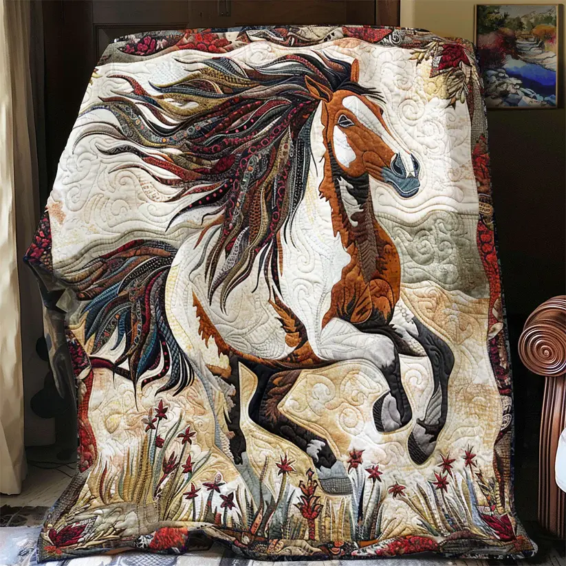 Strong Horse 70" x 79" Quilt - Queen Size