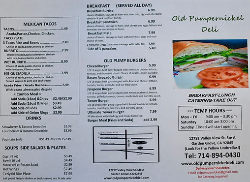 MENU | old-pumpernickel