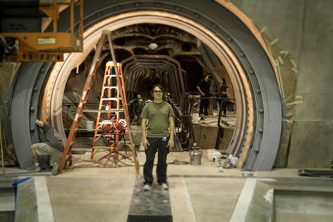 David on the set of Ender's Game