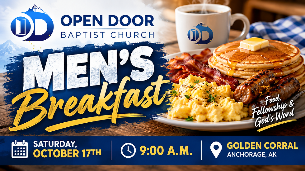 Men's Breakfast, October 17th @ 9am