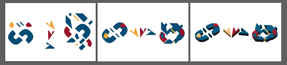 Fragmented Typographic Forms Drafts