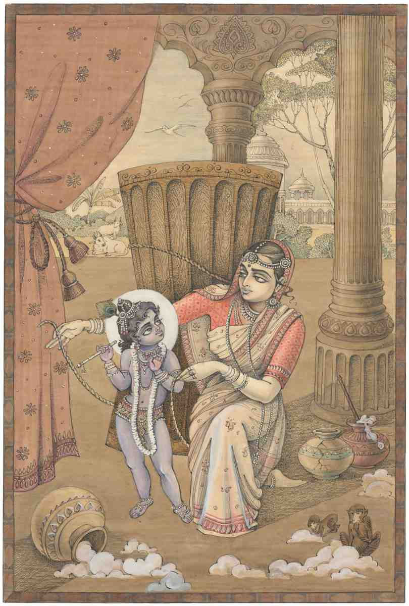 Mother Yashoda binding Lord Krishna
