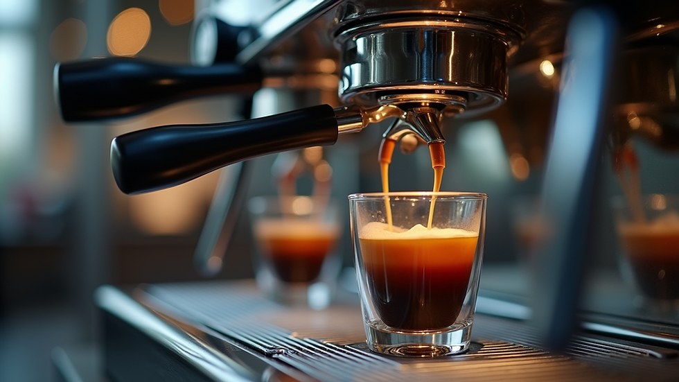 Close-up view of a modern coffee machine