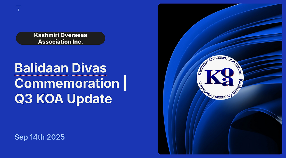 36th Balidaan Diwas | KOA Q3 Updates 