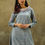 Thumbnail: SARAUSI Chikankari Indigo Colour Handloom Cotton Tunic