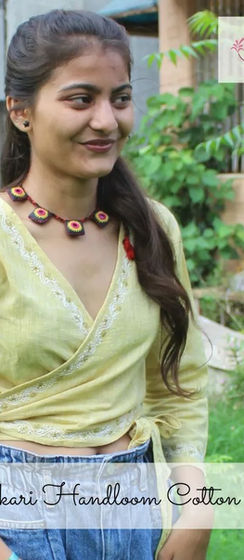 Wrap top yellow chikankari