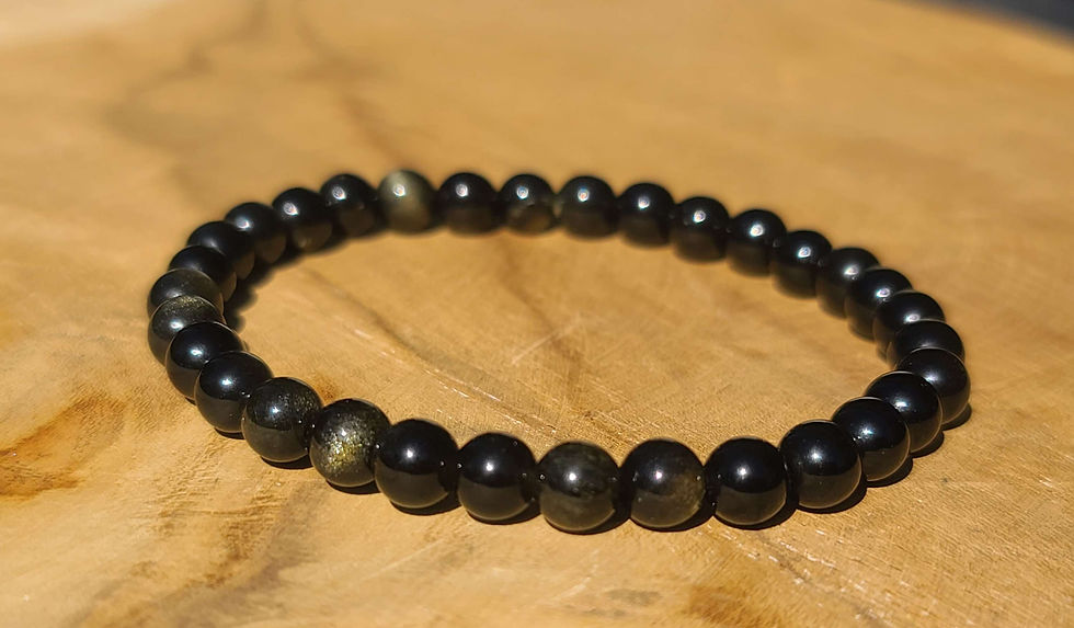 Miniature : Bracelet en Obsidienne dorée 6 mm
