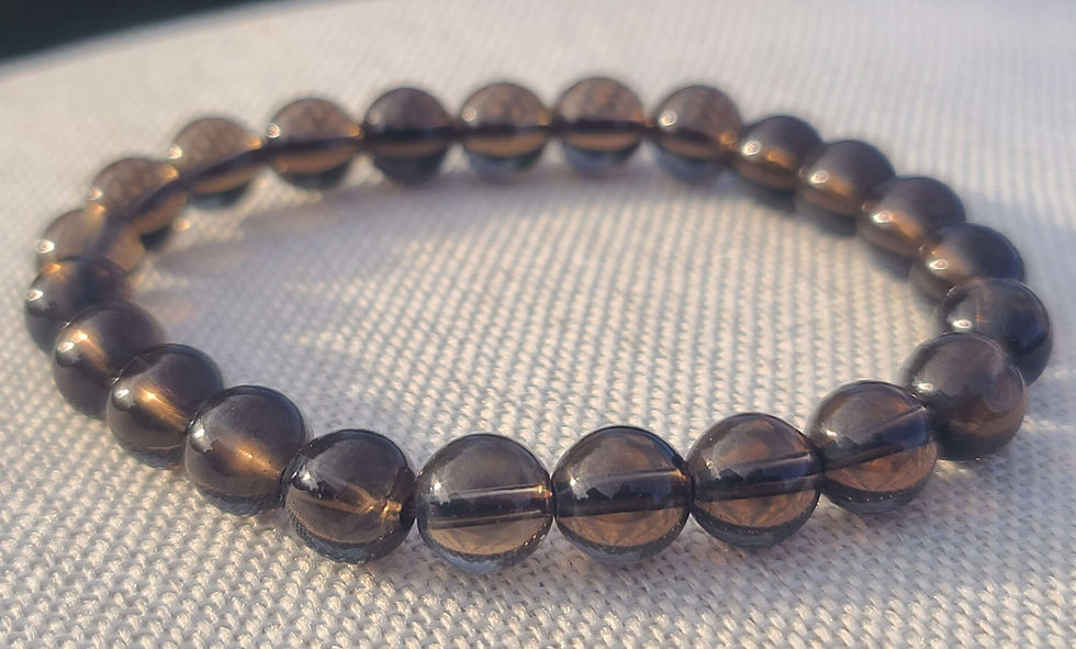 Miniature : Bracelet en quartz fumé de 8 mm