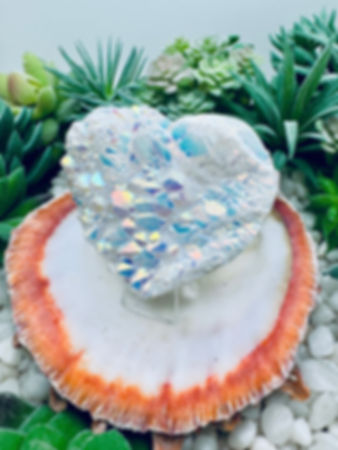 Angel Aura Quartz Cluster Hearts