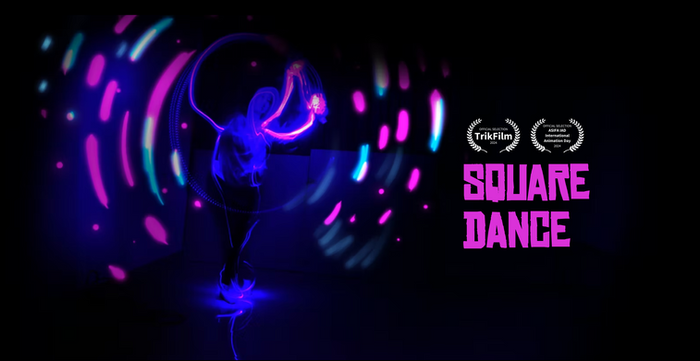 square dance, experimental animation, light painting animation