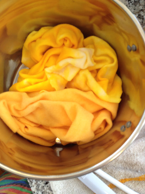 yellow hand dyed wool