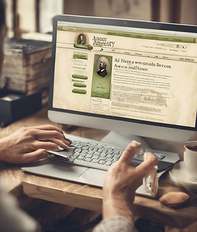 person adding to online ancestry website