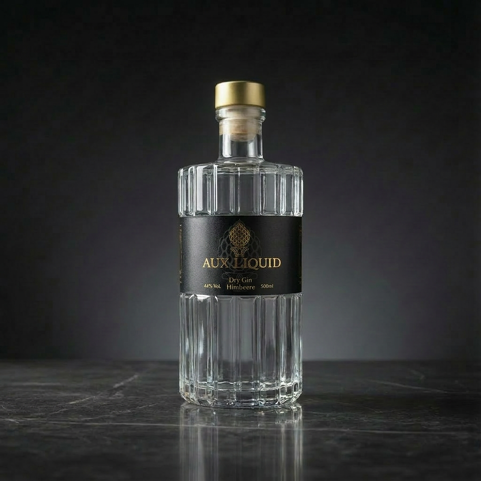 Regionaler Dry Gin mit Himbeeren von Aux Liquid