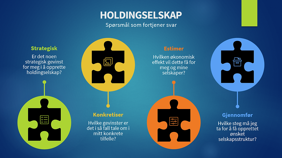 Holdingselskap - Spørsmål som fortjener svar