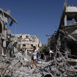 Destroyed homes in Rishon Letzion, Israel, after an Iranian-fired ballistic missile hit it.