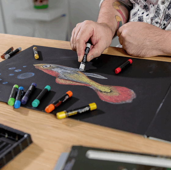 תמונה ממוזערת: סט 12 צבעי פסטל שמן מטאליים