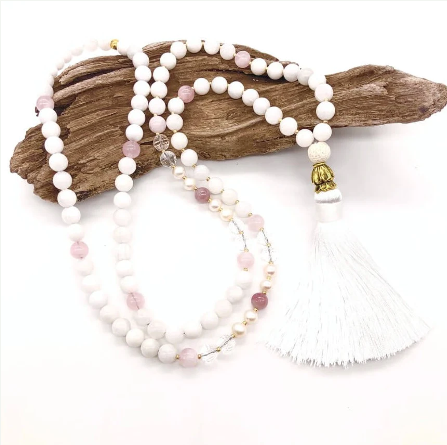 Real Moonstone Mala Necklace