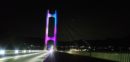 ライトアップされた秩父公園橋