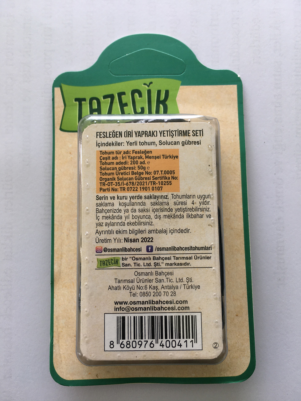 Küçük resim: Fesleğen Tohumu