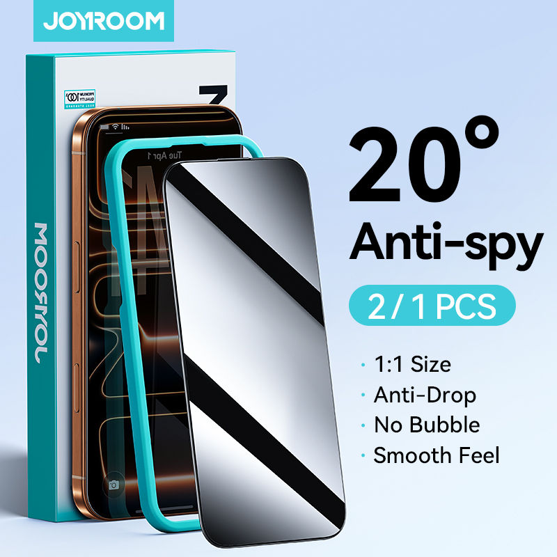 Joyroom 1/2Pcs Anti-spy Glass For iPhone 17 16 15 14 Pro Max Glass For iPhone 17