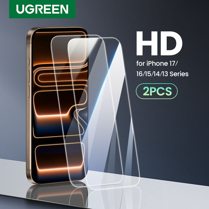 UGREEN 2PCS Screen Protector For iPhone 17 16 15 14 13 12 Pro Max Tempered Glass
