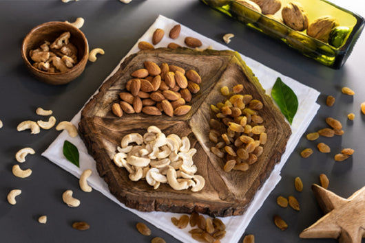 Law India Premium Wooden Dry Fruit Platter/ Antique Design Serving Tray