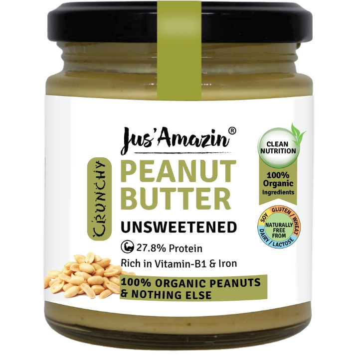 Crunchy Organic Peanut Butter - Unsweetened (200gms)