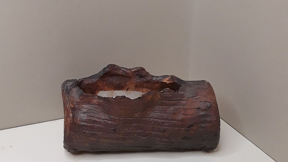 Mud Work Pottery Wood Log Pot
