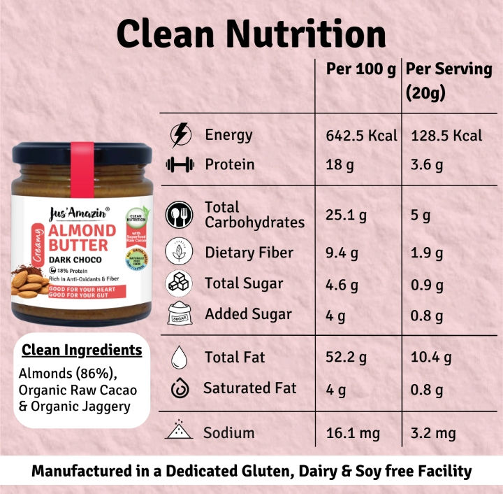 Thumbnail: Creamy Almond Butter – Dark Chocolate (200gms)
