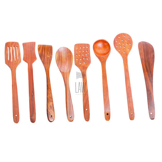 Thumbnail: Law India Handmade Wooden Cooking Spoons (Set of 8)
