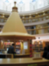 A biblioteca do Centro de Estudos Japoneses.