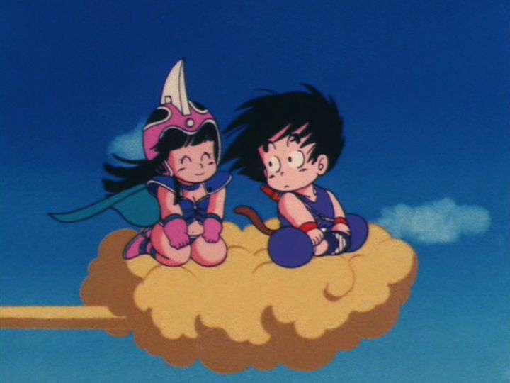 Goku e Chi-Chi, sua futura esposa.