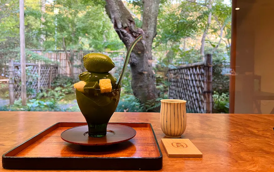 菊乃井無碍山房的招牌甜點 :抹茶芭菲