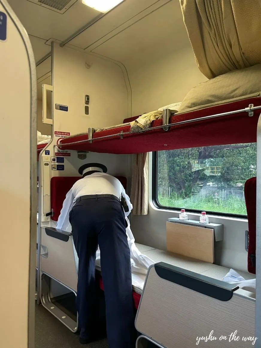 列車人員協助鋪床示意圖