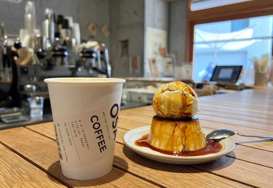 大阪中崎町OSA COFFEE餐點 : 咖啡與招牌布丁