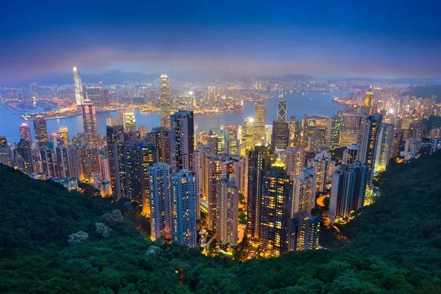 從凌霄閣摩天台428俯瞰香港的美麗夜景