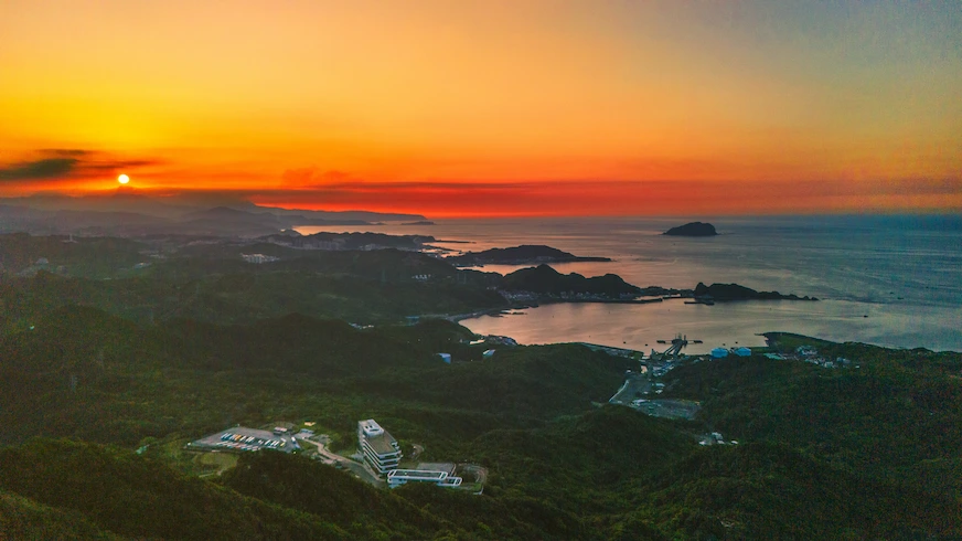 基山街路牌夕照景觀
