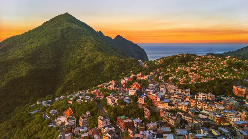 基山街路牌夕照景觀