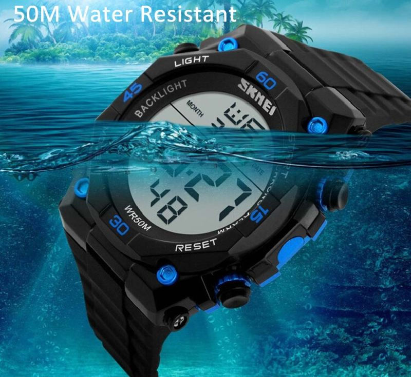 Thumbnail: Ceas sport digital Skmei, rezistent la apa 5 ATM