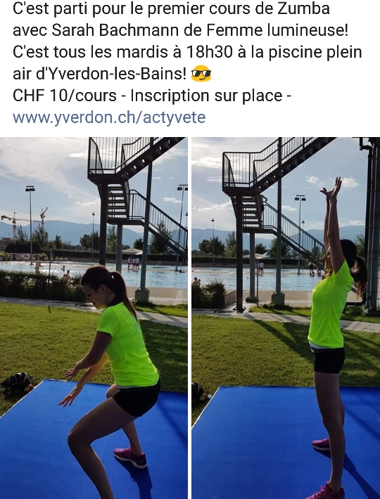 Cours à La Piscine Dyverdon Cet été Femme Lumineuse Yoga Yverdon