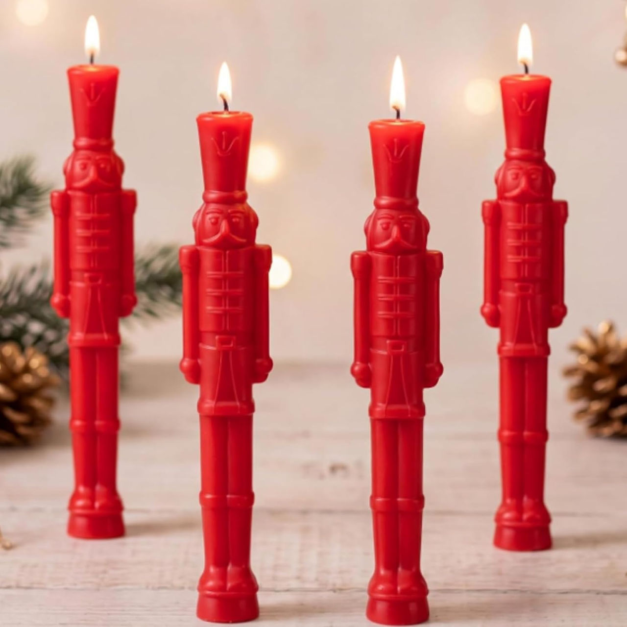 Red Nutcracker Taper Candles