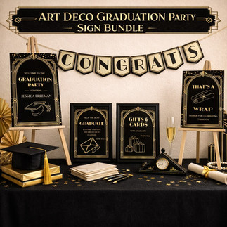 Art Deco Graduation Party Signs
