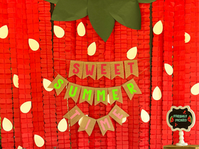 strawberry themed backdrop