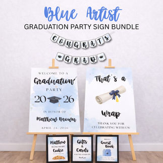 Blue Artist Graduation Signs