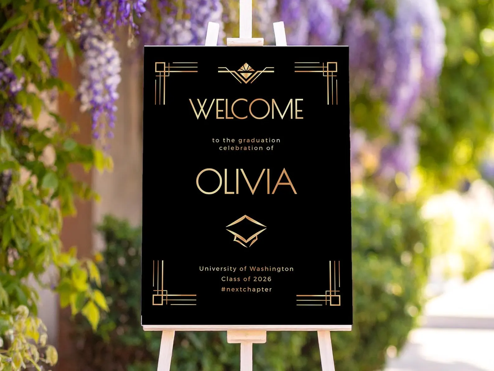 Art Deco Graduation Party Welcome Sign