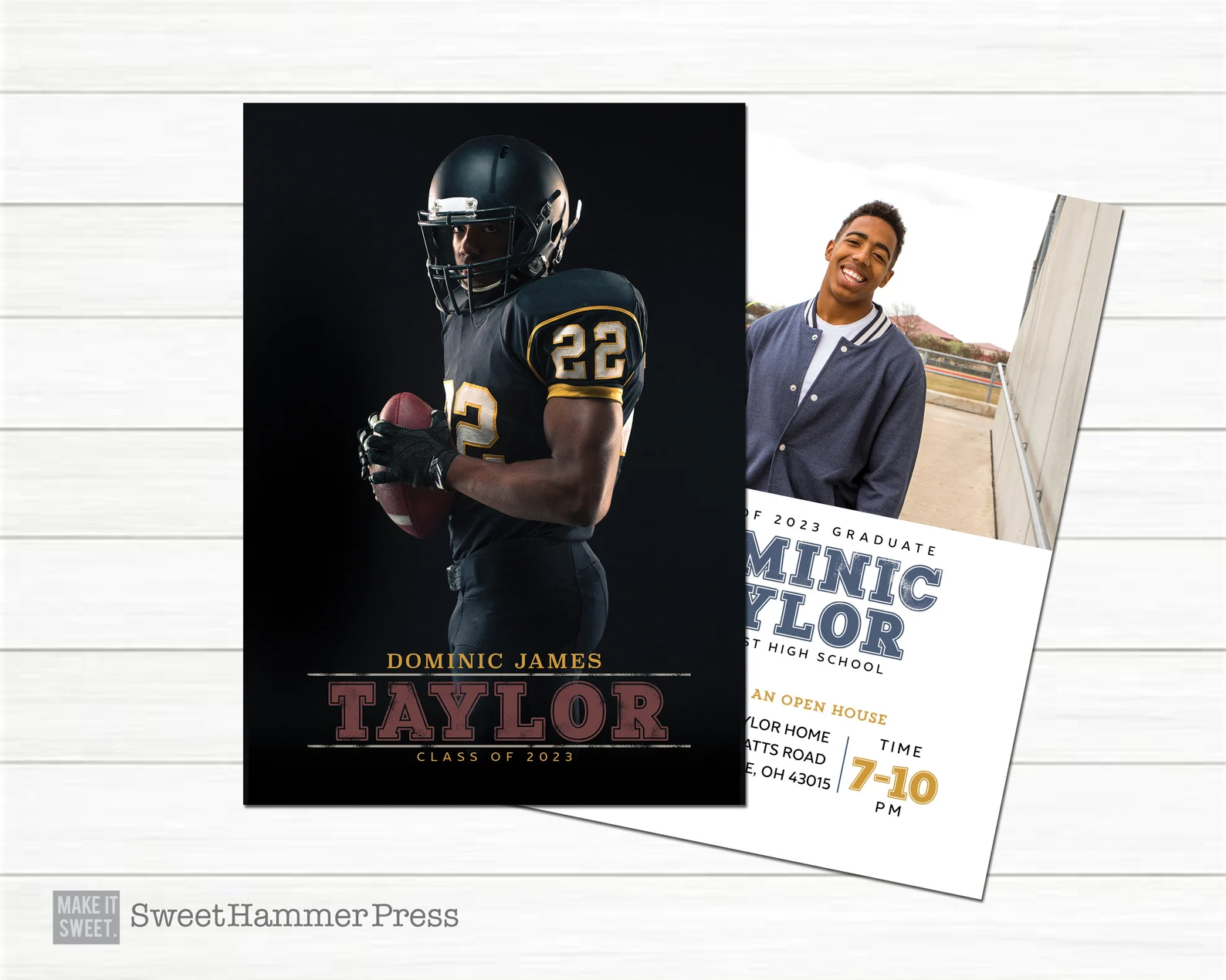 sporty grad party invite